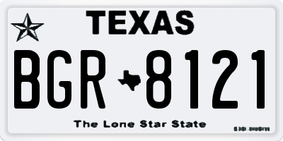 TX license plate BGR8121