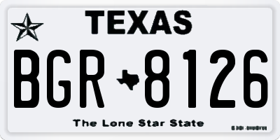 TX license plate BGR8126