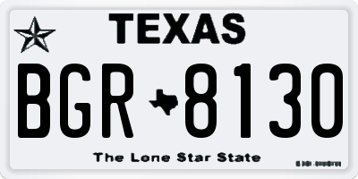 TX license plate BGR8130