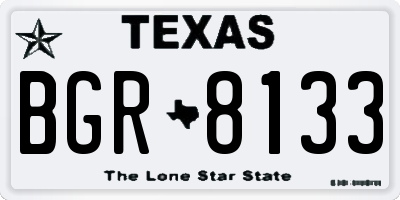 TX license plate BGR8133