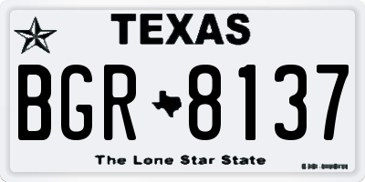 TX license plate BGR8137