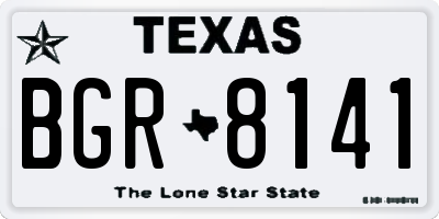 TX license plate BGR8141