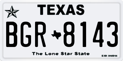 TX license plate BGR8143