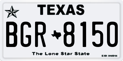 TX license plate BGR8150