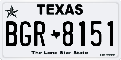 TX license plate BGR8151