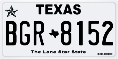 TX license plate BGR8152