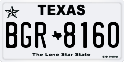 TX license plate BGR8160