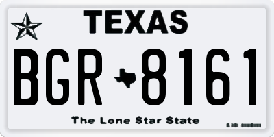 TX license plate BGR8161