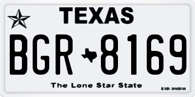 TX license plate BGR8169