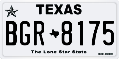 TX license plate BGR8175