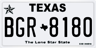 TX license plate BGR8180