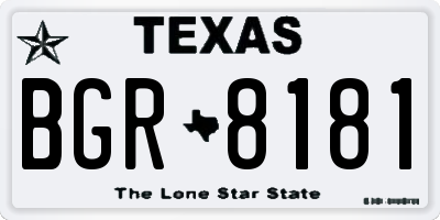 TX license plate BGR8181