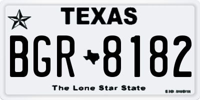 TX license plate BGR8182