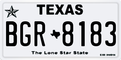 TX license plate BGR8183