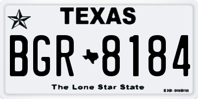 TX license plate BGR8184