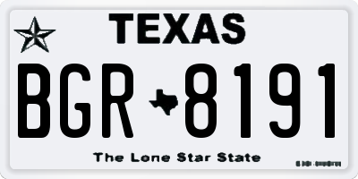 TX license plate BGR8191