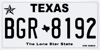 TX license plate BGR8192