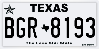 TX license plate BGR8193