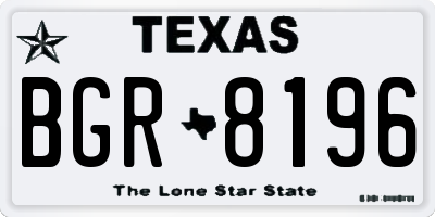 TX license plate BGR8196