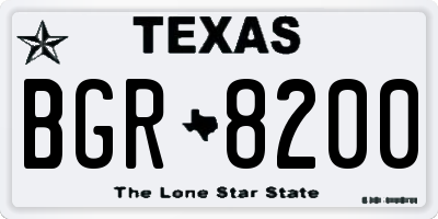 TX license plate BGR8200