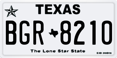 TX license plate BGR8210