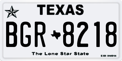 TX license plate BGR8218
