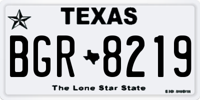 TX license plate BGR8219