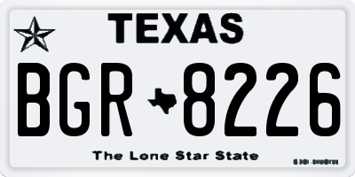 TX license plate BGR8226