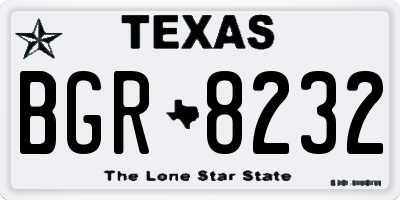 TX license plate BGR8232