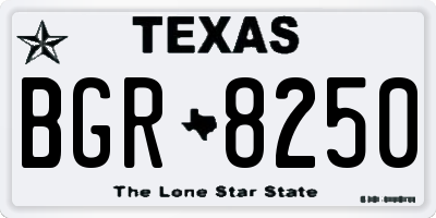 TX license plate BGR8250