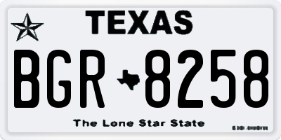 TX license plate BGR8258