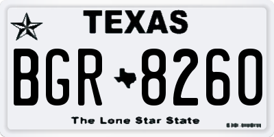 TX license plate BGR8260