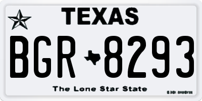 TX license plate BGR8293