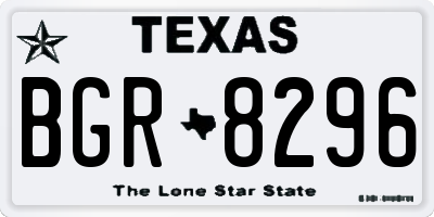 TX license plate BGR8296