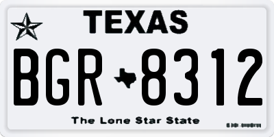 TX license plate BGR8312