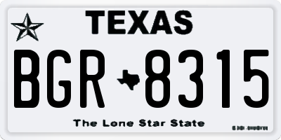 TX license plate BGR8315