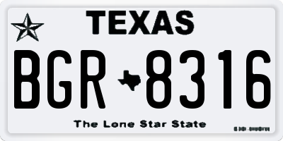 TX license plate BGR8316