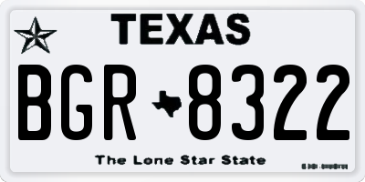 TX license plate BGR8322