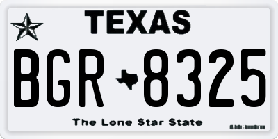 TX license plate BGR8325