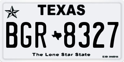 TX license plate BGR8327