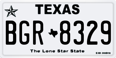 TX license plate BGR8329