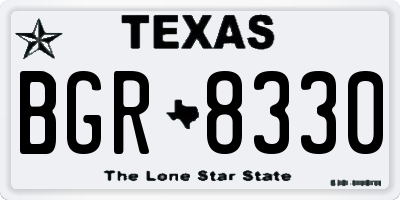TX license plate BGR8330