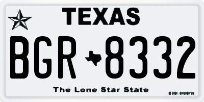 TX license plate BGR8332