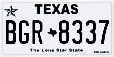 TX license plate BGR8337