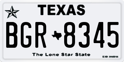 TX license plate BGR8345