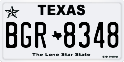 TX license plate BGR8348