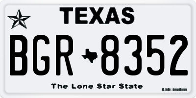 TX license plate BGR8352