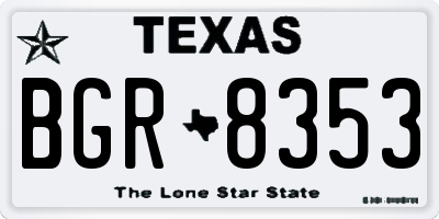 TX license plate BGR8353
