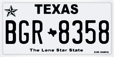 TX license plate BGR8358