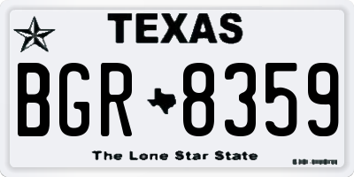 TX license plate BGR8359